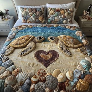 Love Under The Shell 3-Piece Quilted Bedding Set
