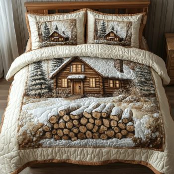 Winter Cabin 3-Piece Quilted Bedding Set